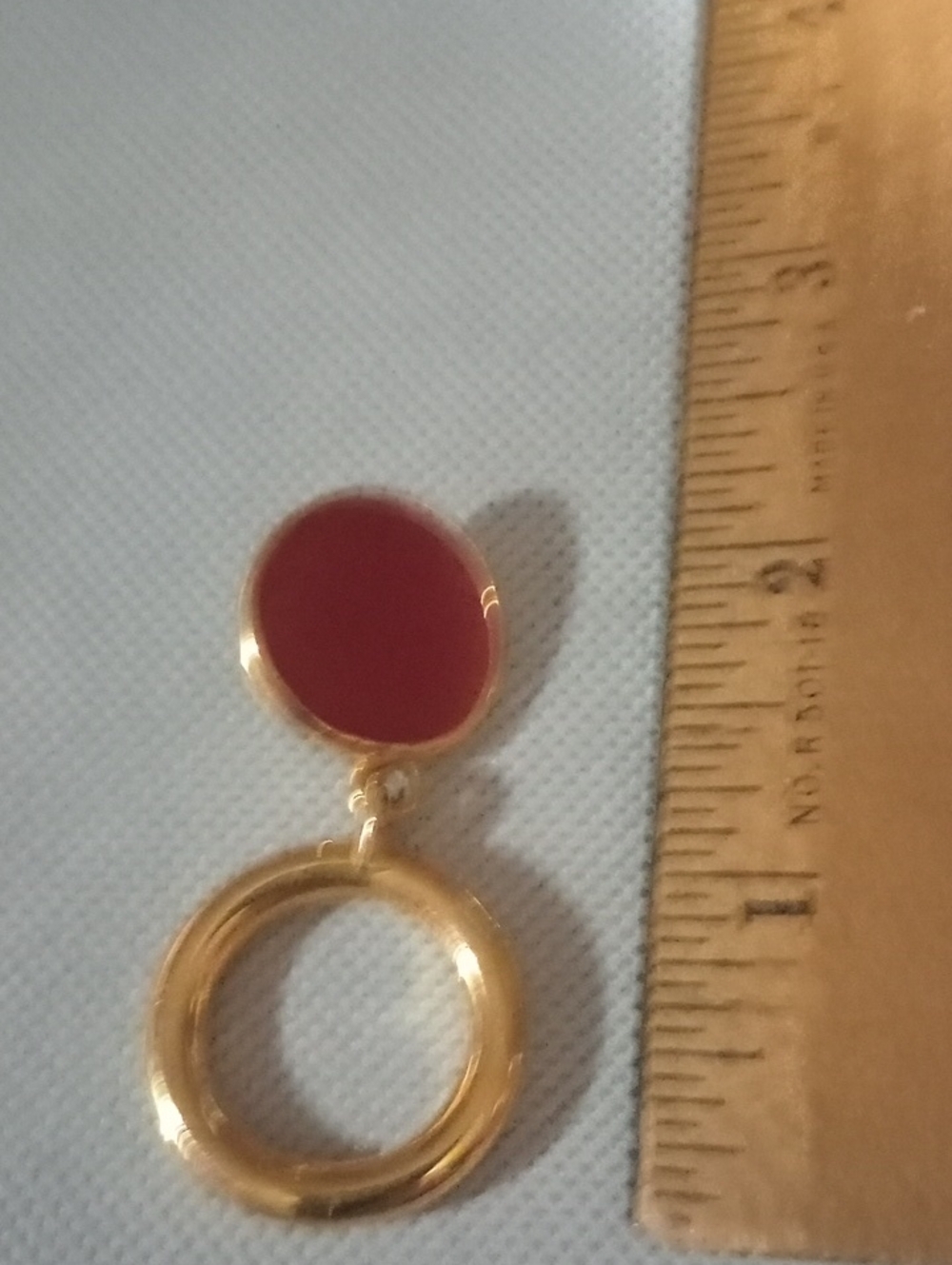 Red and Gold Drop Pendant - Women's Fashion Jewelry
